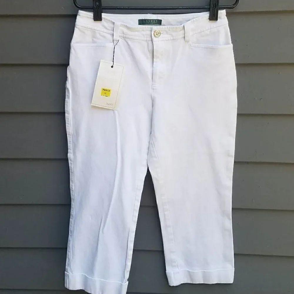 Lauren Ralph Lauren White Cropped Jeans size 2 (Has tags)